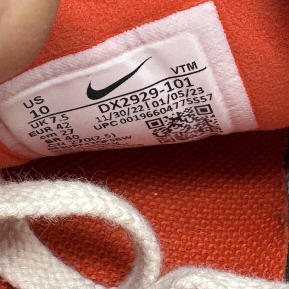 Nike Waffle One Vintage Low White Picante shoes womens 10 DX2929-101 Orange - Picture 8 of 9